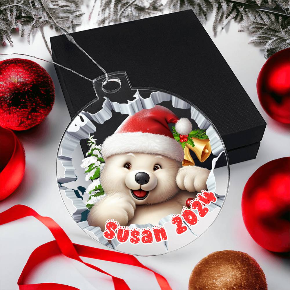 3D bear-A unique keepsake with our Personalized Acrylic Ornament 1 - Essential Home Zone Essential Home Zone Ornaments 3D bear-A unique keepsake with our Personalized Acrylic Ornament 1