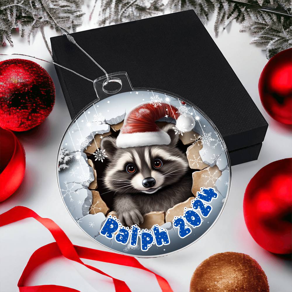 3D Racoon-A unique keepsake with our Personalized Acrylic Ornament,Christmas,Holiday,Gift 3 - Essential Home Zone Essential Home Zone Ornaments 3D Racoon-A unique keepsake with our Personalized Acrylic Ornament,Christmas,Holiday,Gift 3