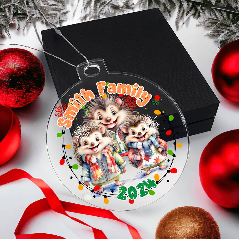 Cute Funny Porcupines-A unique keepsake with our Personalized Acrylic Ornament,Christmas,Holiday,Gift 29 - Essential Home Zone Essential Home Zone Ornaments Cute Funny Porcupines-A unique keepsake with our Personalized Acrylic Ornament,Christmas,Holiday,Gift 29