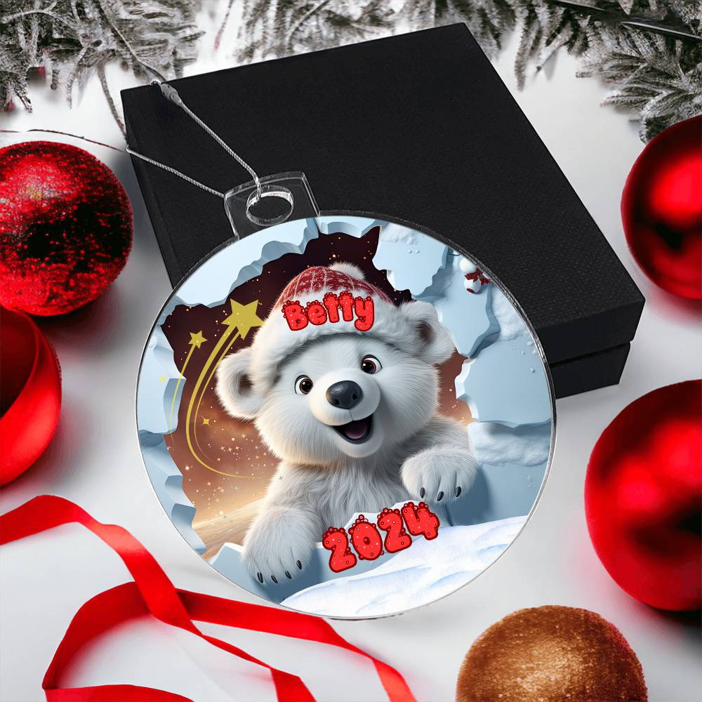 3D Bear-A unique keepsake with our Personalized Acrylic Ornament,Christmas,Holiday,Gift 4 - Essential Home Zone Essential Home Zone Ornaments 3D Bear-A unique keepsake with our Personalized Acrylic Ornament,Christmas,Holiday,Gift 4