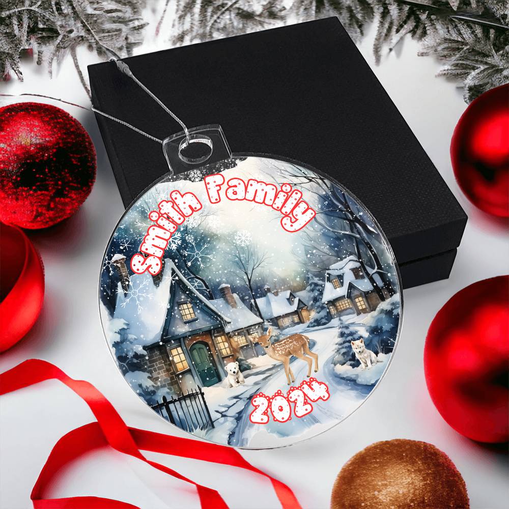 Snowy Winter Village-A unique keepsake with our Personalized Acrylic Ornament,Christmas,Holiday,Gift 14 - Essential Home Zone Essential Home Zone Ornaments Snowy Winter Village-A unique keepsake with our Personalized Acrylic Ornament,Christmas,Holiday,Gift 14