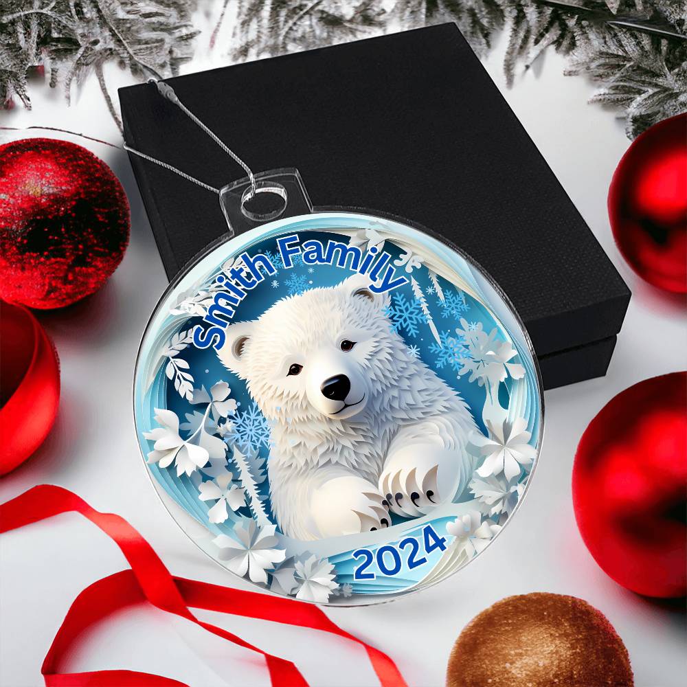 3D Papercut Bear-A unique keepsake with our Personalized Acrylic Ornament,Christmas,Holiday,Gift 18 - Essential Home Zone Essential Home Zone Ornaments 3D Papercut Bear-A unique keepsake with our Personalized Acrylic Ornament,Christmas,Holiday,Gift 18