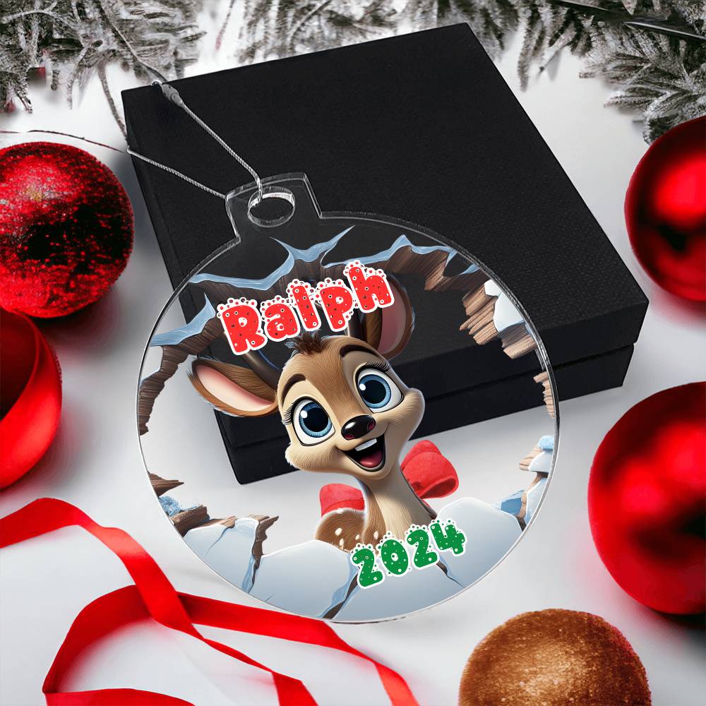 3D Reindeer-A unique keepsake with our Personalized Acrylic Ornament,Christmas,Holiday,Gift 6 - Essential Home Zone Essential Home Zone Ornaments 3D Reindeer-A unique keepsake with our Personalized Acrylic Ornament,Christmas,Holiday,Gift 6