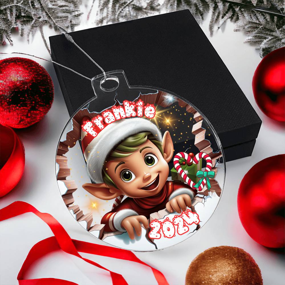 3D Elf-A unique keepsake with our Personalized Acrylic Ornament,Christmas,Holiday,Gift 9 - Essential Home Zone Essential Home Zone Ornaments 3D Elf-A unique keepsake with our Personalized Acrylic Ornament,Christmas,Holiday,Gift 9