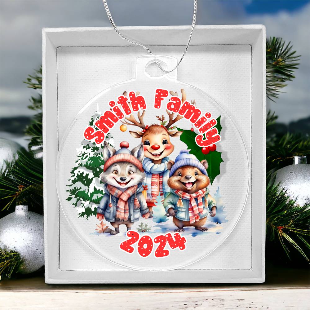 Cute Animal Friends-A unique keepsake with our Personalized Acrylic Ornament,Christmas,Gift,Holiday 30 - Essential Home Zone Essential Home Zone Acrylic Ornament with Gift Box Ornaments Cute Animal Friends-A unique keepsake with our Personalized Acrylic Ornament,Christmas,Gift,Holiday 30