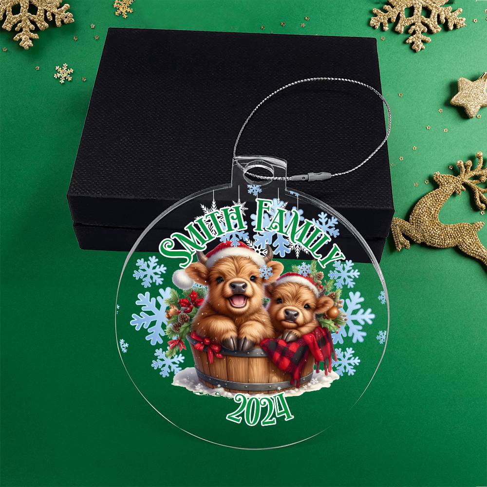 Cute Winter Baby Highland Cows-A unique keepsake with our Personalized Acrylic Ornament,Christmas,Gift 35 - Essential Home Zone Essential Home Zone Ornaments Cute Winter Baby Highland Cows-A unique keepsake with our Personalized Acrylic Ornament,Christmas,Gift 35