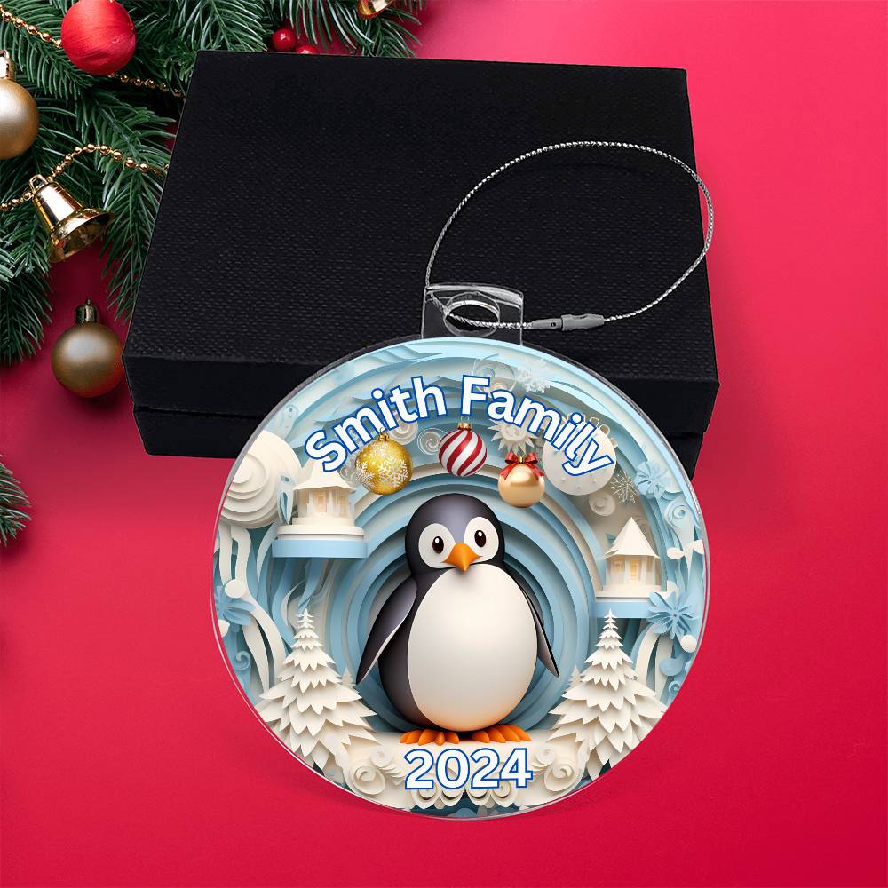 3D Papercut Penguin-A unique keepsake with our Personalized Acrylic Ornament,Christmas,Holiday,Gift 17 - Essential Home Zone Essential Home Zone Ornaments 3D Papercut Penguin-A unique keepsake with our Personalized Acrylic Ornament,Christmas,Holiday,Gift 17