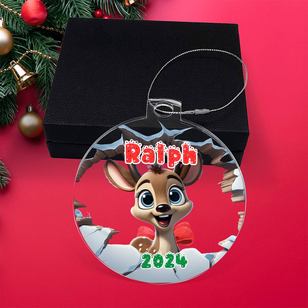 3D Reindeer-A unique keepsake with our Personalized Acrylic Ornament,Christmas,Holiday,Gift 6 - Essential Home Zone Essential Home Zone Ornaments 3D Reindeer-A unique keepsake with our Personalized Acrylic Ornament,Christmas,Holiday,Gift 6