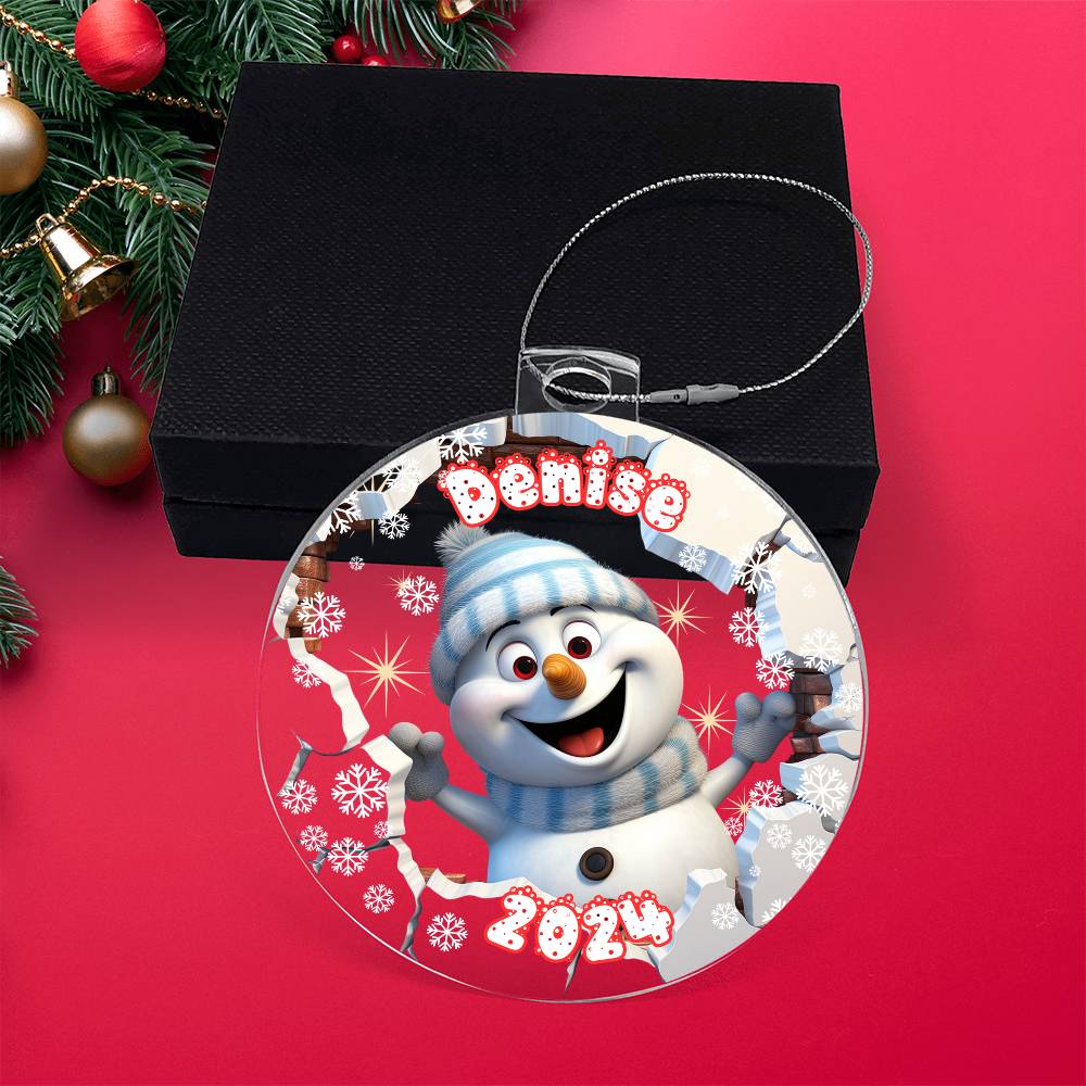 3D Snowman-A unique keepsake with our Personalized Acrylic Ornament,Christmas,Holiday,Gift 10 - Essential Home Zone Essential Home Zone Ornaments 3D Snowman-A unique keepsake with our Personalized Acrylic Ornament,Christmas,Holiday,Gift 10