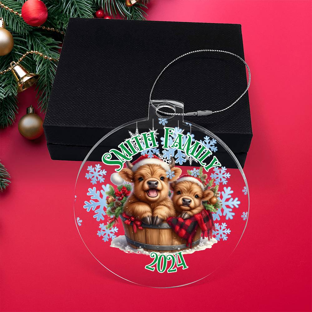 Cute Winter Baby Highland Cows-A unique keepsake with our Personalized Acrylic Ornament,Christmas,Gift 35 - Essential Home Zone Essential Home Zone Ornaments Cute Winter Baby Highland Cows-A unique keepsake with our Personalized Acrylic Ornament,Christmas,Gift 35