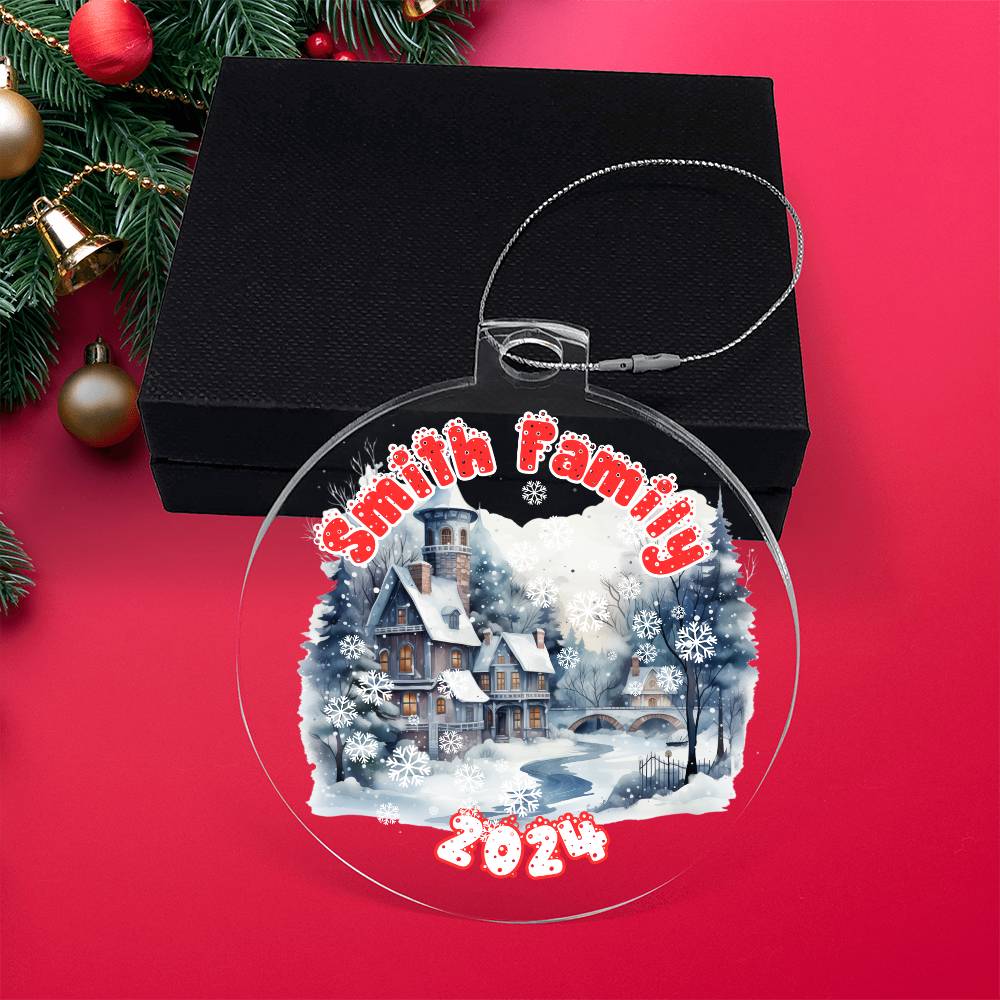 Winter Snowy Village-A unique keepsake with our Personalized Acrylic Ornament,Christmas,Holiday,Gift 11 - Essential Home Zone Essential Home Zone Ornaments Winter Snowy Village-A unique keepsake with our Personalized Acrylic Ornament,Christmas,Holiday,Gift 11