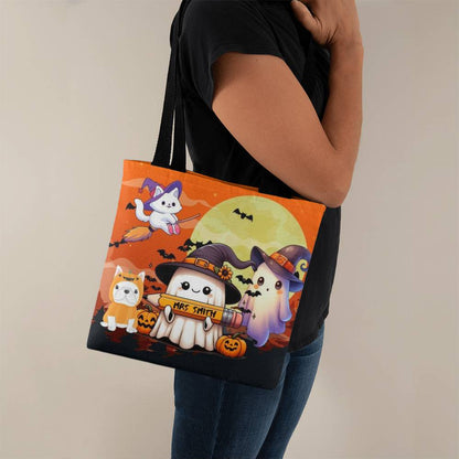 Teacher Ghost--Custom Name Halloween Trick or Treat Bag,Kids Halloween Candy Sack,Personalized Halloween Bag,Halloween Canvas Tote for Boy/Girl 24 - Essential Home Zone Essential Home Zone Tote Bags Teacher Ghost--Custom Name Halloween Trick or Treat Bag,Kids Halloween Candy Sack,Personalized Halloween Bag,Halloween Canvas Tote for Boy/Girl 24