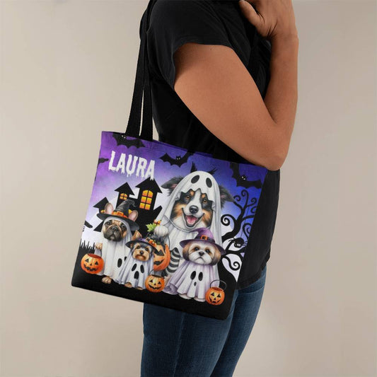 Cute Dog Ghost--Custom Name Halloween Trick or Treat Bag,Kids Halloween Candy Sack,Personalized Halloween Bag,Halloween Canvas Tote for Boy/Girl 17 - Essential Home Zone Essential Home Zone Tote Bags Cute Dog Ghost--Custom Name Halloween Trick or Treat Bag,Kids Halloween Candy Sack,Personalized Halloween Bag,Halloween Canvas Tote for Boy/Girl 17