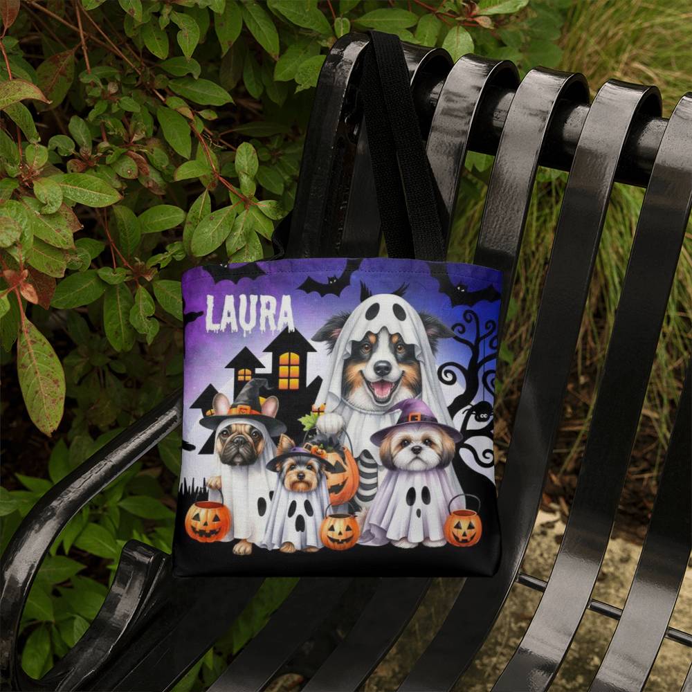 Cute Dog Ghost--Custom Name Halloween Trick or Treat Bag,Kids Halloween Candy Sack,Personalized Halloween Bag,Halloween Canvas Tote for Boy/Girl 17 - Essential Home Zone Essential Home Zone Tote Bags Cute Dog Ghost--Custom Name Halloween Trick or Treat Bag,Kids Halloween Candy Sack,Personalized Halloween Bag,Halloween Canvas Tote for Boy/Girl 17