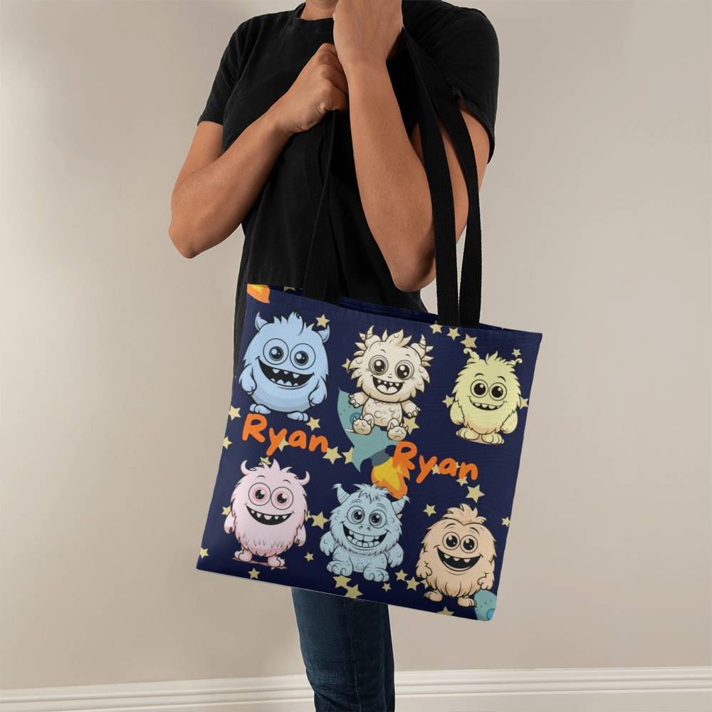 Monsters--Custom Name Halloween Trick or Treat Bag,Kids Halloween Candy Sack,Personalized Halloween Bag,Halloween Canvas Tote for Boy/Girl 12 - Essential Home Zone Essential Home Zone 16" x 16" / Black Tote Bags Monsters--Custom Name Halloween Trick or Treat Bag,Kids Halloween Candy Sack,Personalized Halloween Bag,Halloween Canvas Tote for Boy/Girl 12