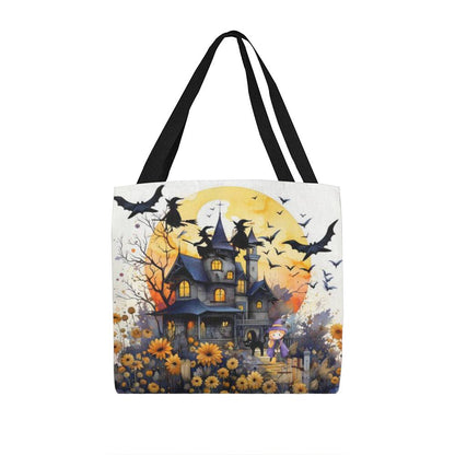 Haunted Flower House--Custom Name Halloween Trick or Treat Bag,Kids Halloween Candy Sack,Personalized Halloween Bag,Halloween Canvas Tote for Boy/Girl 18 - Essential Home Zone Essential Home Zone Tote Bags Haunted Flower House--Custom Name Halloween Trick or Treat Bag,Kids Halloween Candy Sack,Personalized Halloween Bag,Halloween Canvas Tote for Boy/Girl 18