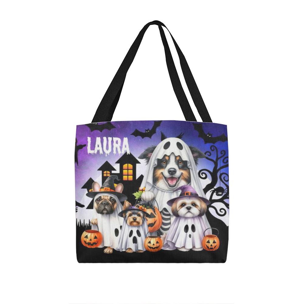 Cute Dog Ghost--Custom Name Halloween Trick or Treat Bag,Kids Halloween Candy Sack,Personalized Halloween Bag,Halloween Canvas Tote for Boy/Girl 17 - Essential Home Zone Essential Home Zone Tote Bags Cute Dog Ghost--Custom Name Halloween Trick or Treat Bag,Kids Halloween Candy Sack,Personalized Halloween Bag,Halloween Canvas Tote for Boy/Girl 17