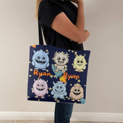 Monsters--Custom Name Halloween Trick or Treat Bag,Kids Halloween Candy Sack,Personalized Halloween Bag,Halloween Canvas Tote for Boy/Girl 12 - Essential Home Zone Essential Home Zone 18" x 18" / Black Tote Bags Monsters--Custom Name Halloween Trick or Treat Bag,Kids Halloween Candy Sack,Personalized Halloween Bag,Halloween Canvas Tote for Boy/Girl 12