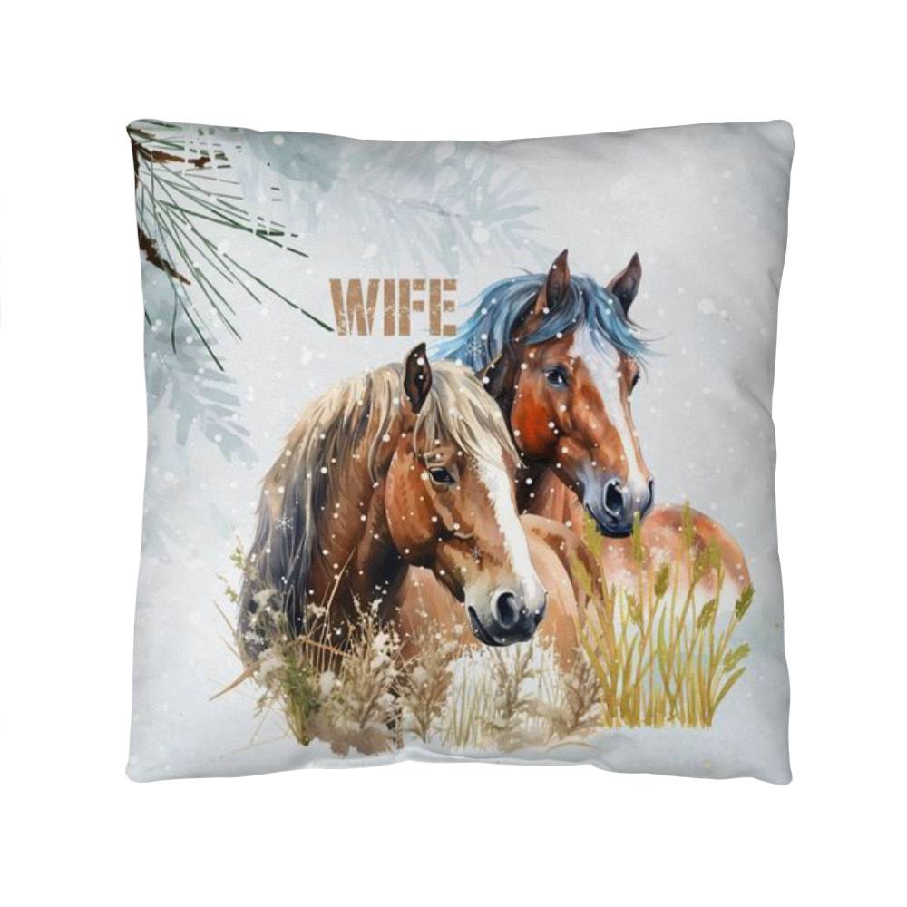 Wild Horses Personalized Pillow Cover with Insert–Perfect Family Gift,Premium Polyester for Comfort & Durability,Elevate Relaxation! 9P