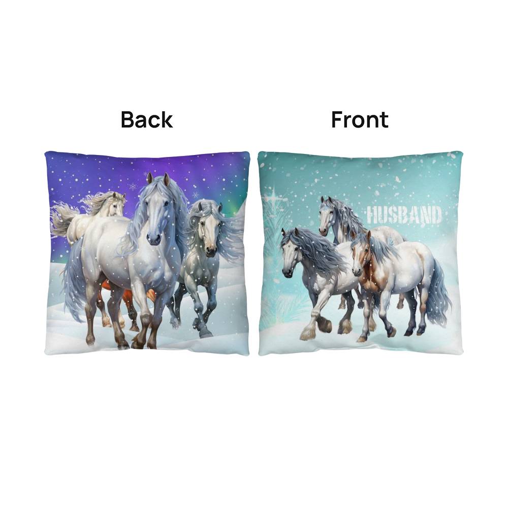 Wild Horses Personalized Pillow Cover with Insert–Perfect Family Gift,Premium Polyester for Comfort & Durability,Elevate Relaxation! 8P