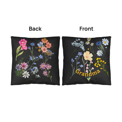 Wild Flowers Personalized Pillow Cover with Insert–Perfect Family Gift,Premium Polyester for Comfort & Durability,Elevate Relaxation! 4P