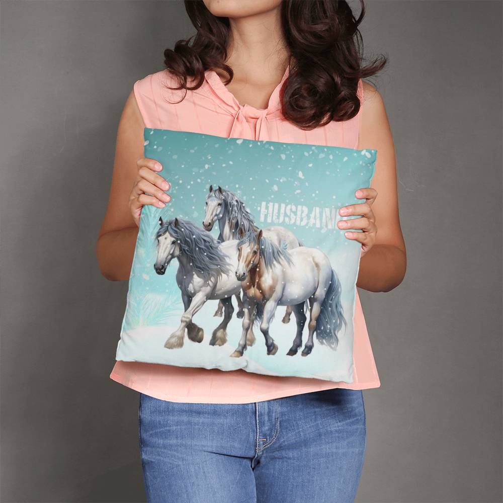 Wild Horses Personalized Pillow Cover with Insert–Perfect Family Gift,Premium Polyester for Comfort & Durability,Elevate Relaxation! 8P