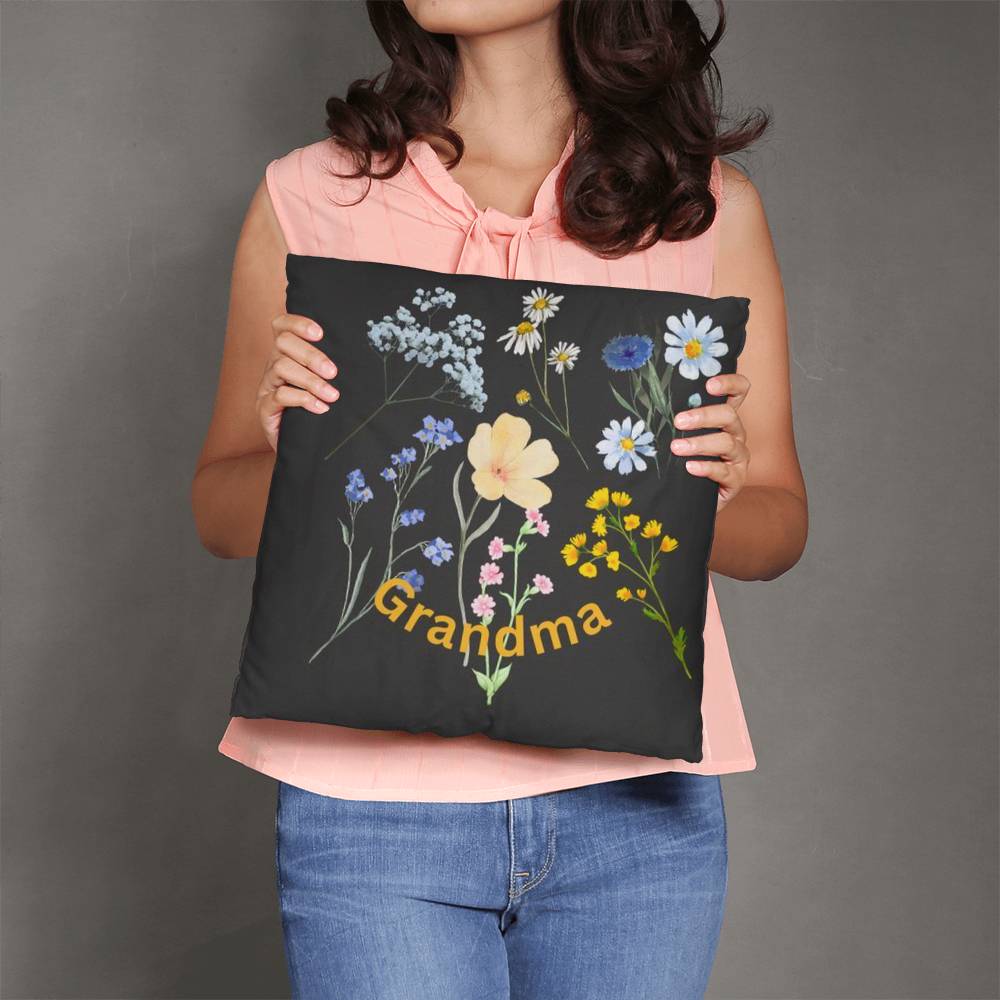 Wild Flowers Personalized Pillow Cover with Insert–Perfect Family Gift,Premium Polyester for Comfort & Durability,Elevate Relaxation! 4P