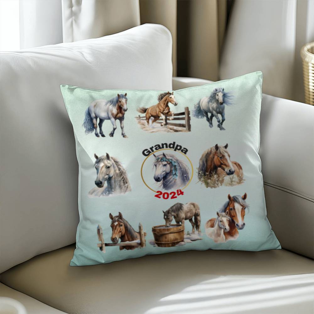 Wild Horses Personalized Pillow Cover with Insert–Perfect Family Gift,Premium Polyester for Comfort & Durability,Elevate Relaxation! 5P