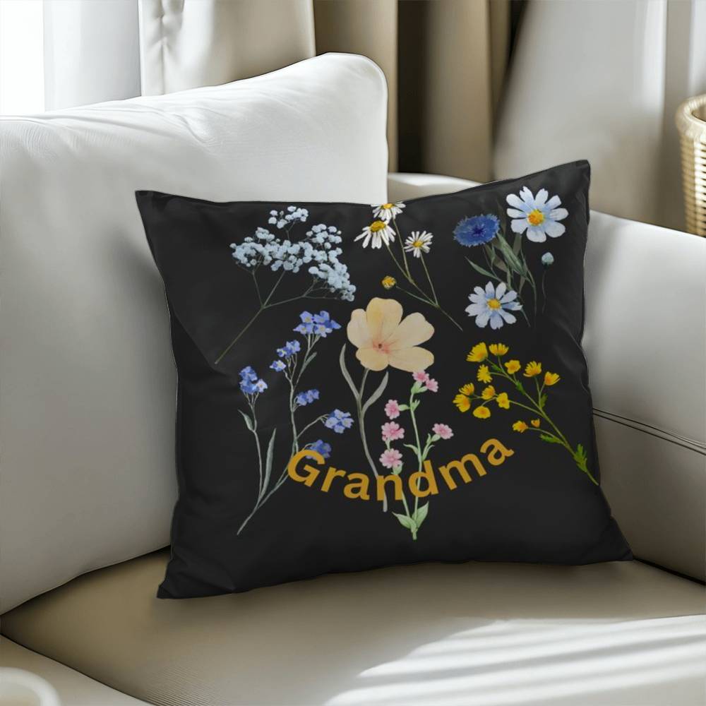 Wild Flowers Personalized Pillow Cover with Insert–Perfect Family Gift,Premium Polyester for Comfort & Durability,Elevate Relaxation! 4P