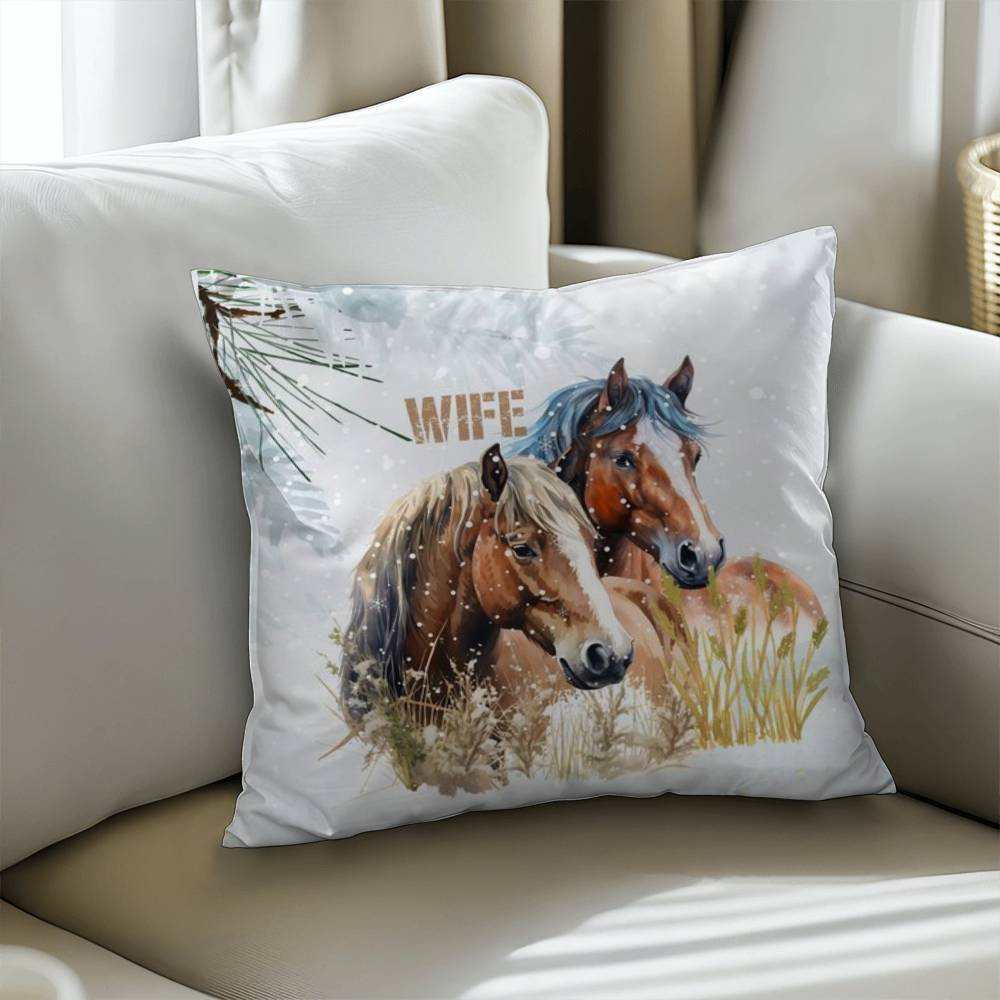 Wild Horses Personalized Pillow Cover with Insert–Perfect Family Gift,Premium Polyester for Comfort & Durability,Elevate Relaxation! 9P