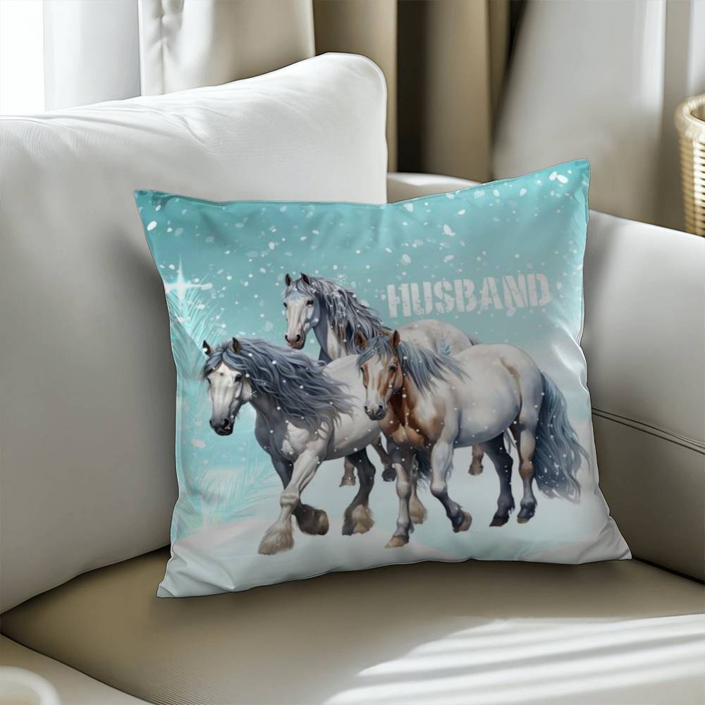 Wild Horses Personalized Pillow Cover with Insert–Perfect Family Gift,Premium Polyester for Comfort & Durability,Elevate Relaxation! 8P