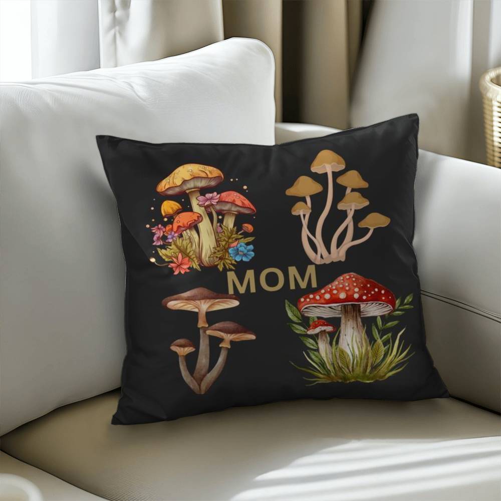 Wild Mushrooms Personalized Pillow Cover with Insert–Perfect Family Gift,Premium Polyester for Comfort & Durability,Elevate Relaxation! 3P