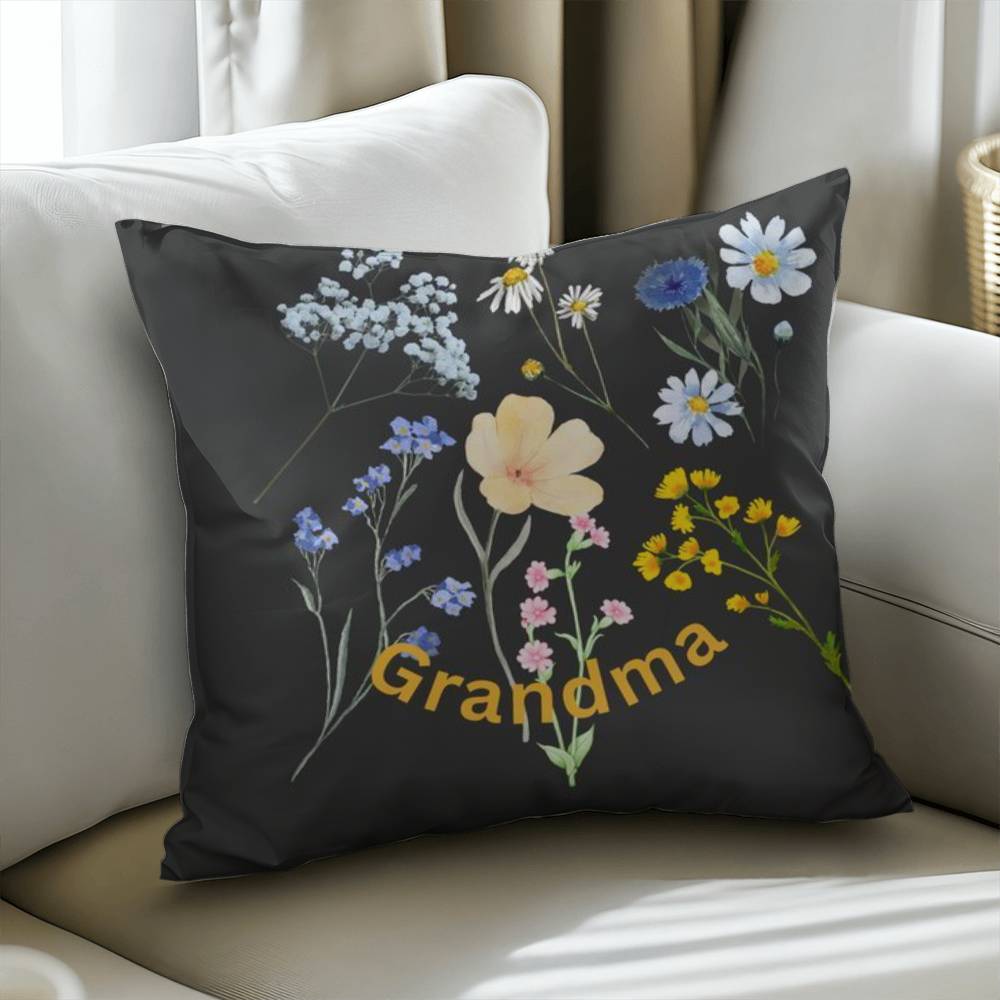 Wild Flowers Personalized Pillow Cover with Insert–Perfect Family Gift,Premium Polyester for Comfort & Durability,Elevate Relaxation! 4P