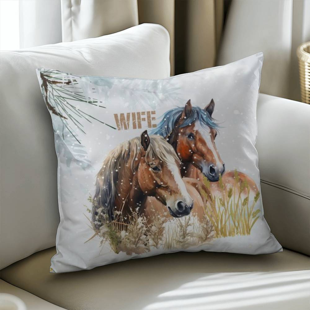 Wild Horses Personalized Pillow Cover with Insert–Perfect Family Gift,Premium Polyester for Comfort & Durability,Elevate Relaxation! 9P