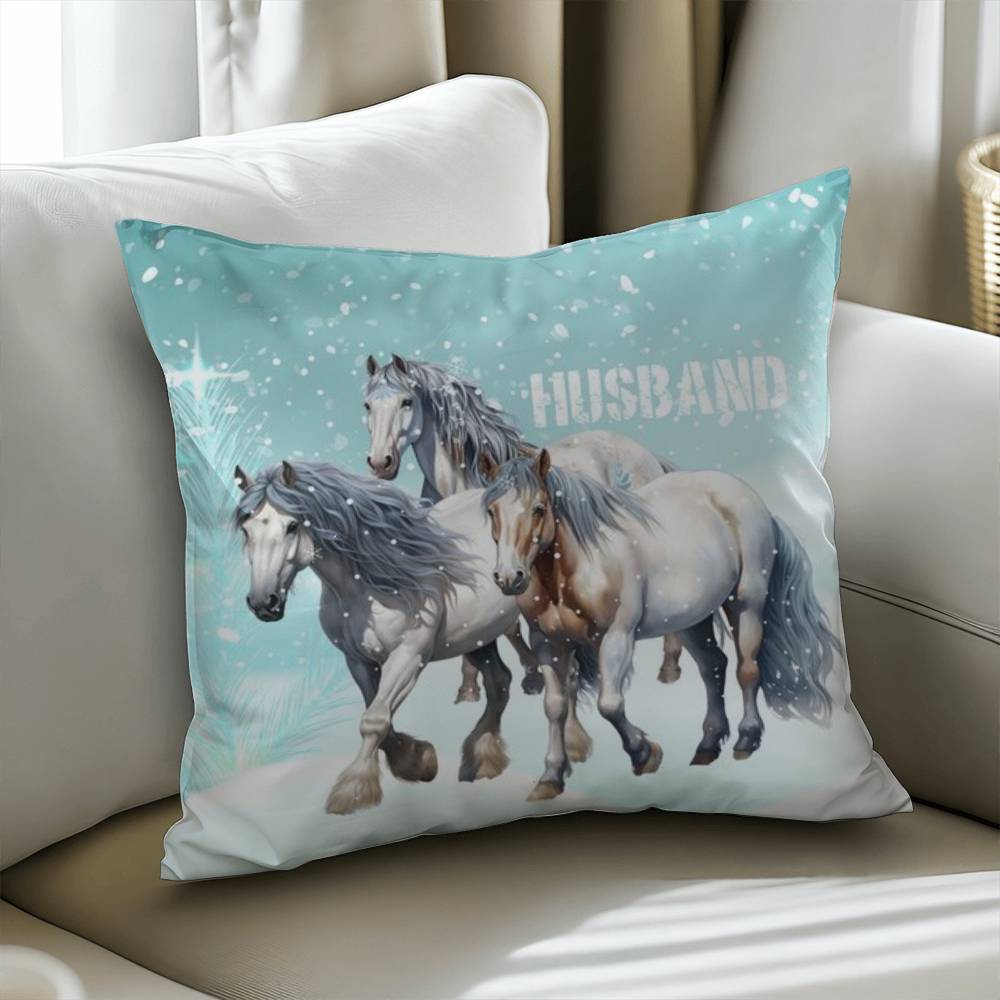 Wild Horses Personalized Pillow Cover with Insert–Perfect Family Gift,Premium Polyester for Comfort & Durability,Elevate Relaxation! 8P