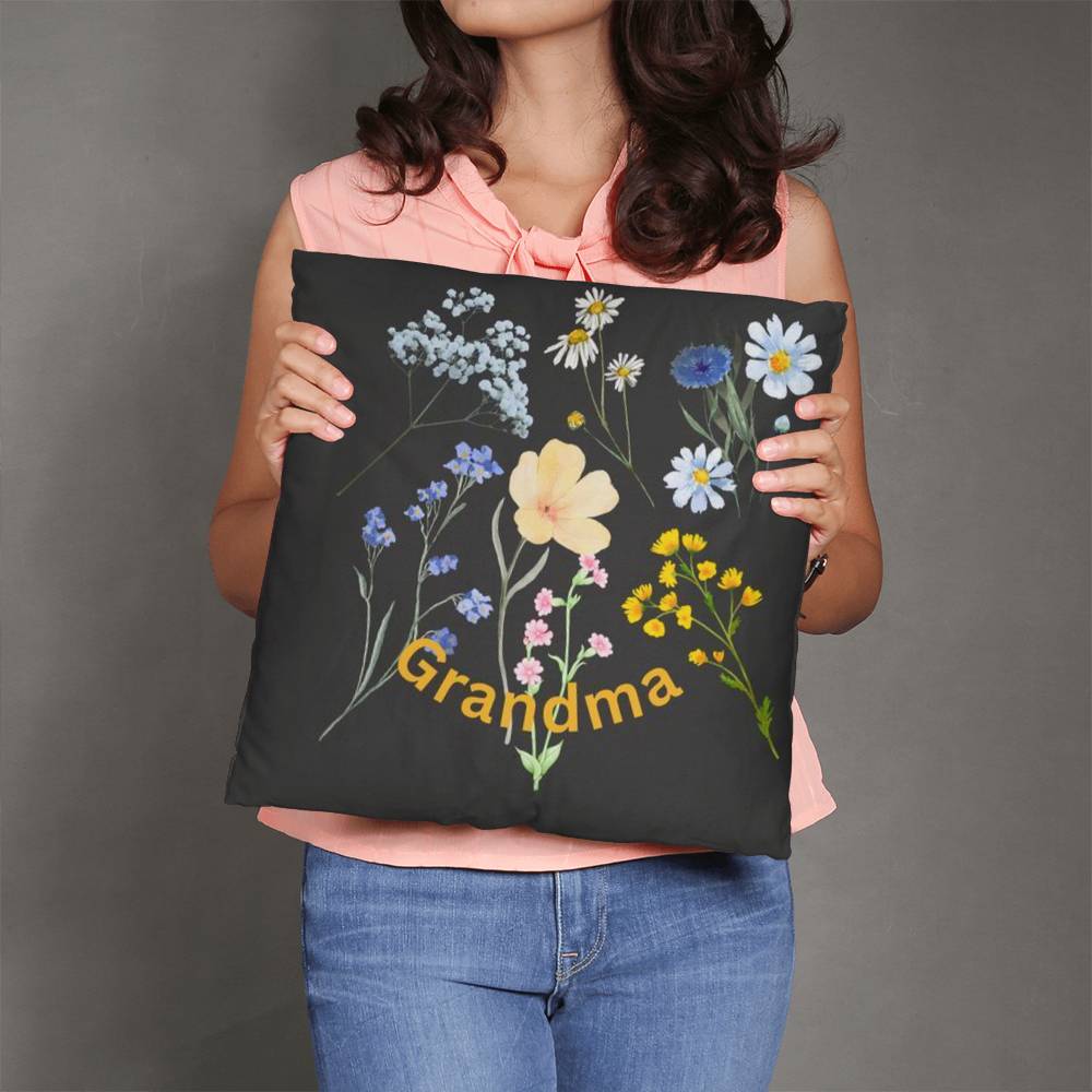 Wild Flowers Personalized Pillow Cover with Insert–Perfect Family Gift,Premium Polyester for Comfort & Durability,Elevate Relaxation! 4P