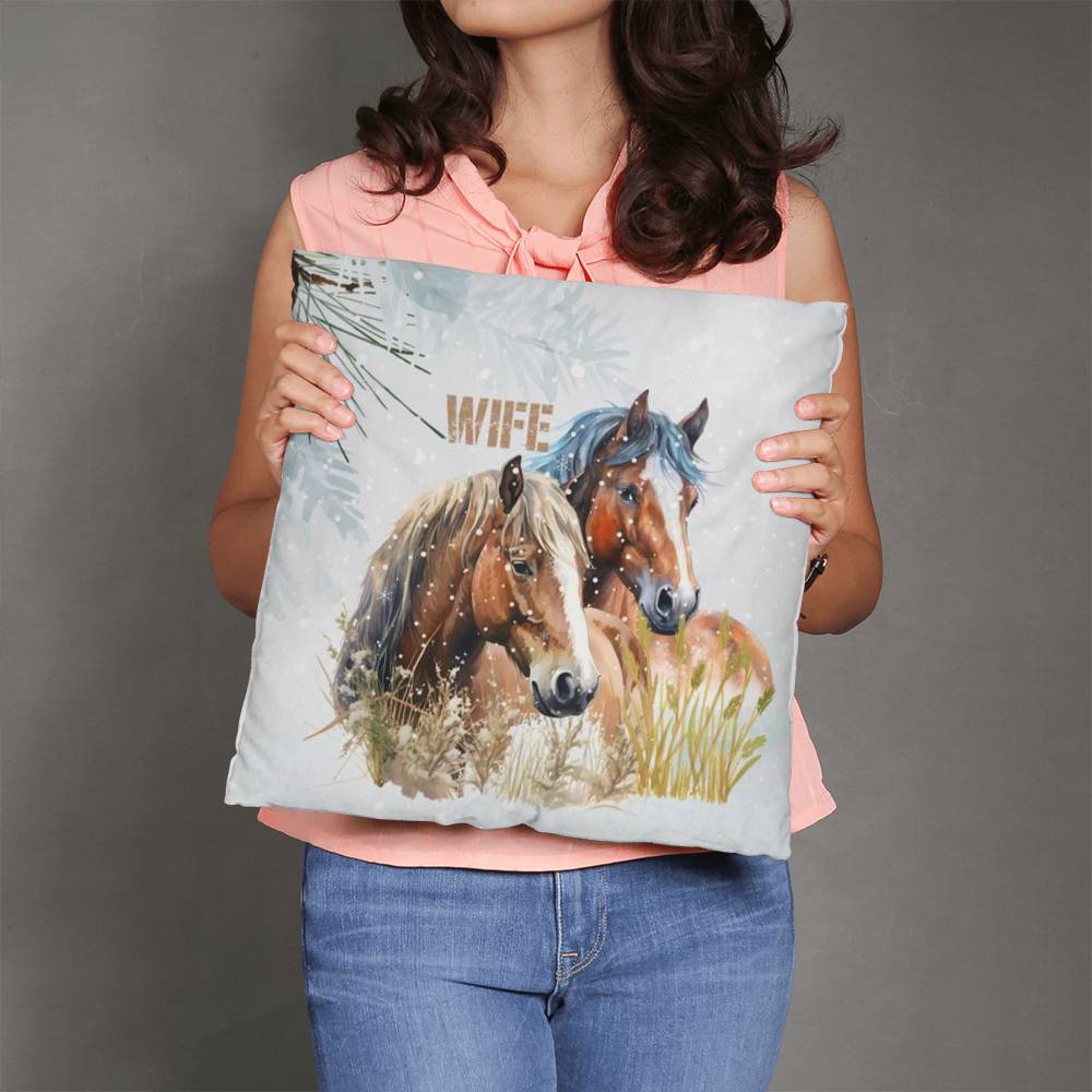 Wild Horses Personalized Pillow Cover with Insert–Perfect Family Gift,Premium Polyester for Comfort & Durability,Elevate Relaxation! 9P