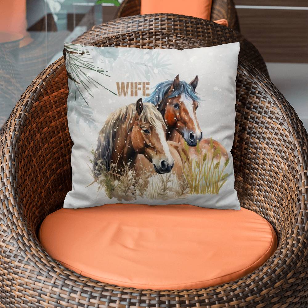 Wild Horses Personalized Pillow Cover with Insert–Perfect Family Gift,Premium Polyester for Comfort & Durability,Elevate Relaxation! 9P