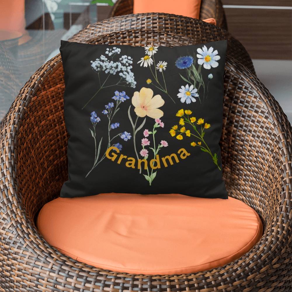 Wild Flowers Personalized Pillow Cover with Insert–Perfect Family Gift,Premium Polyester for Comfort & Durability,Elevate Relaxation! 4P