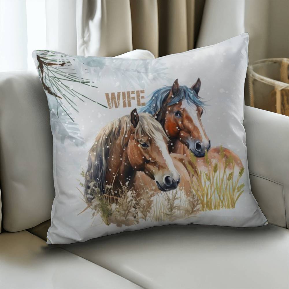 Wild Horses Personalized Pillow Cover with Insert–Perfect Family Gift,Premium Polyester for Comfort & Durability,Elevate Relaxation! 9P