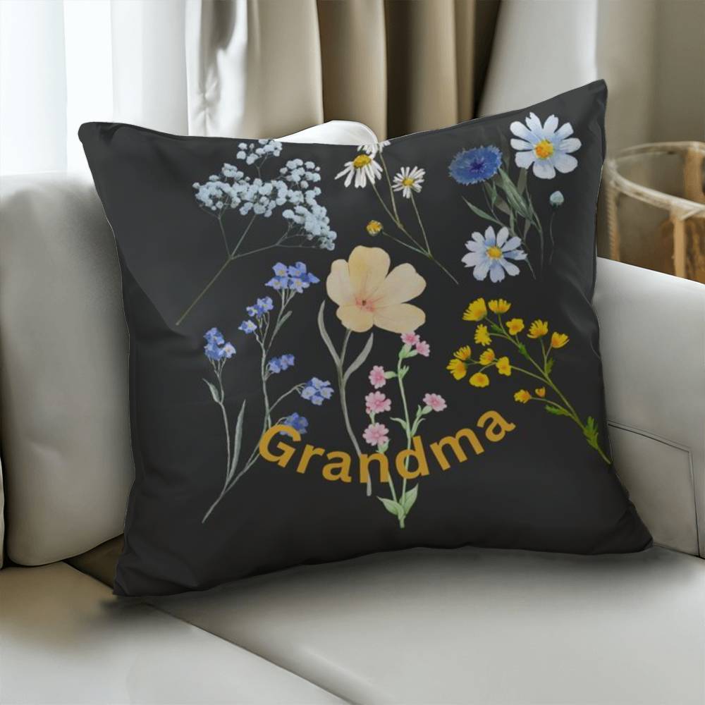 Wild Flowers Personalized Pillow Cover with Insert–Perfect Family Gift,Premium Polyester for Comfort & Durability,Elevate Relaxation! 4P