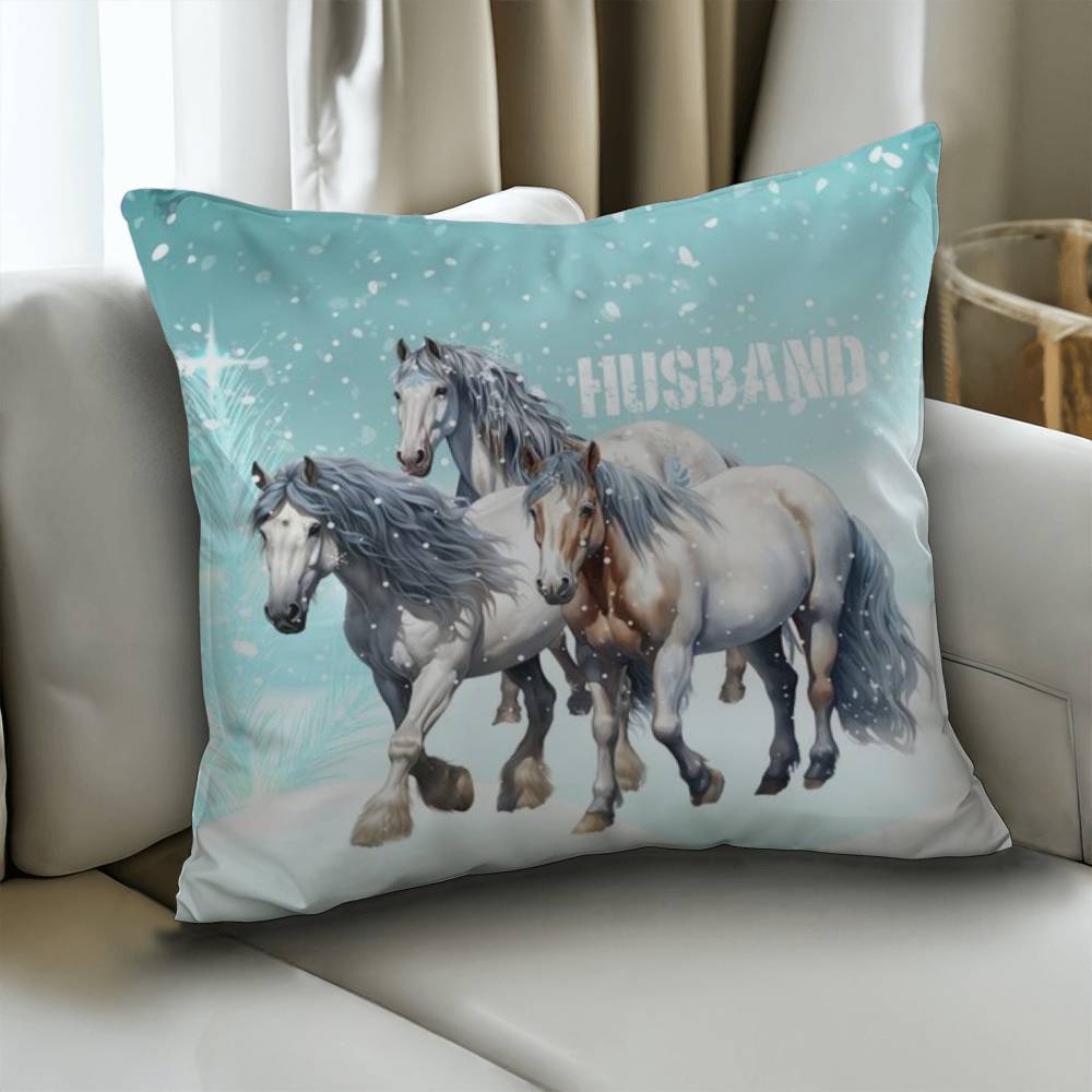 Wild Horses Personalized Pillow Cover with Insert–Perfect Family Gift,Premium Polyester for Comfort & Durability,Elevate Relaxation! 8P