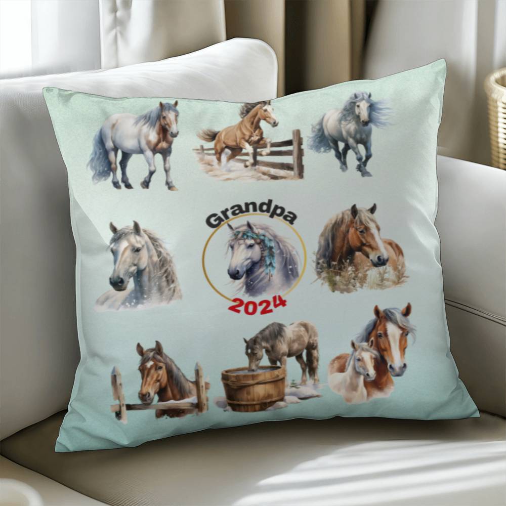 Wild Horses Personalized Pillow Cover with Insert–Perfect Family Gift,Premium Polyester for Comfort & Durability,Elevate Relaxation! 5P