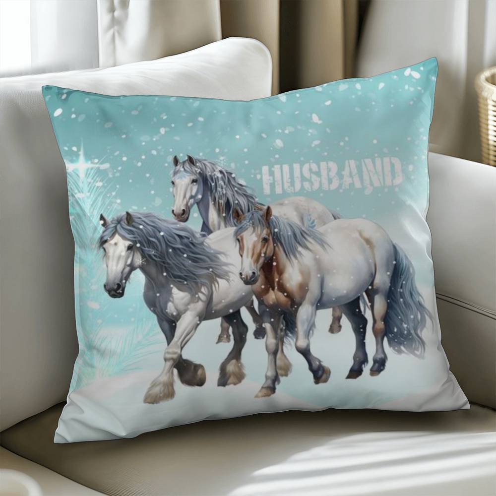 Wild Horses Personalized Pillow Cover with Insert–Perfect Family Gift,Premium Polyester for Comfort & Durability,Elevate Relaxation! 8P