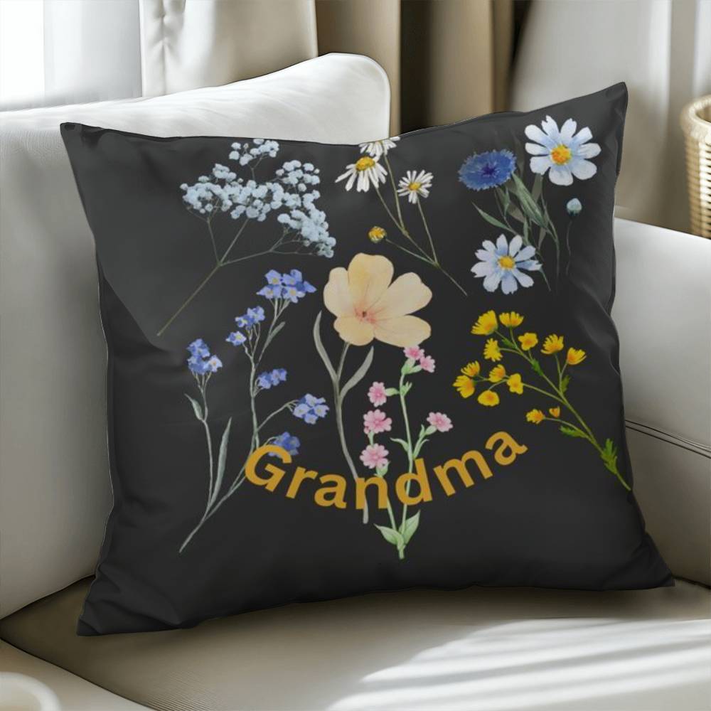 Wild Flowers Personalized Pillow Cover with Insert–Perfect Family Gift,Premium Polyester for Comfort & Durability,Elevate Relaxation! 4P