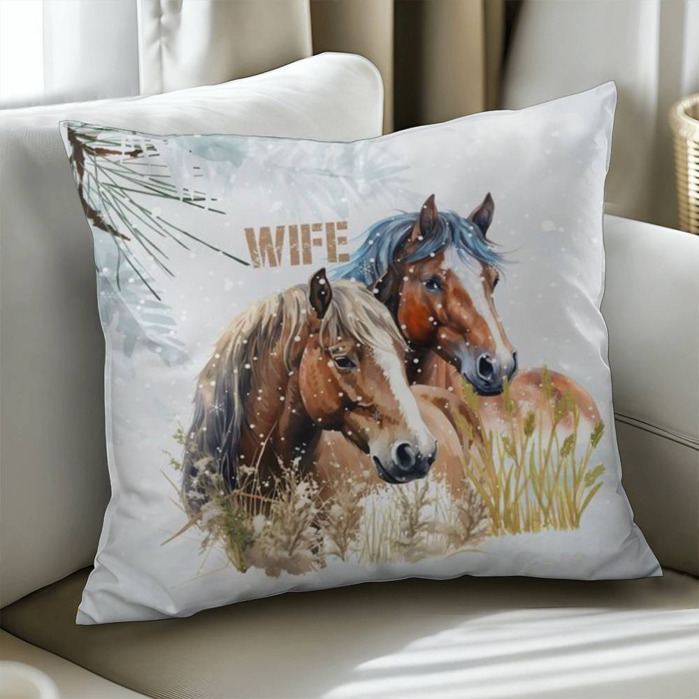 Wild Horses Personalized Pillow Cover with Insert–Perfect Family Gift,Premium Polyester for Comfort & Durability,Elevate Relaxation! 9P