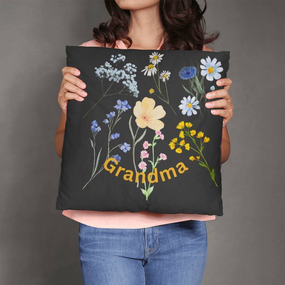 Wild Flowers Personalized Pillow Cover with Insert–Perfect Family Gift,Premium Polyester for Comfort & Durability,Elevate Relaxation! 4P