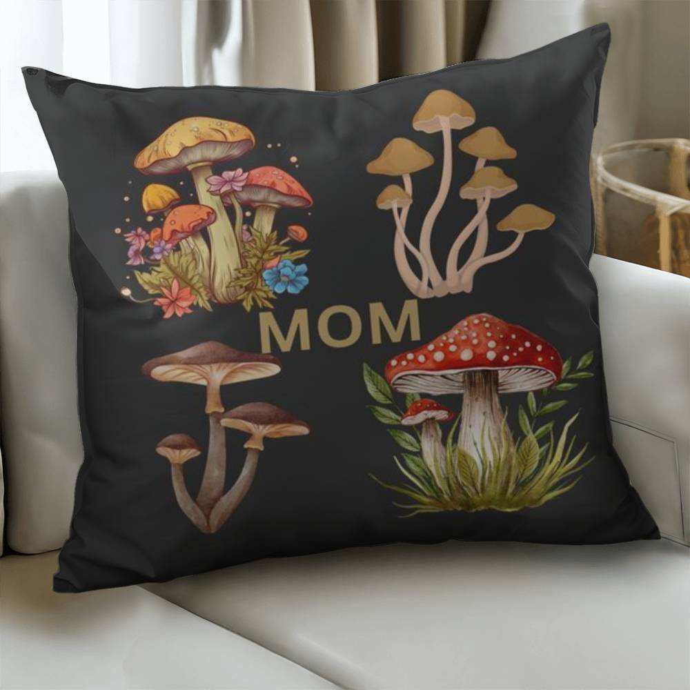 Wild Mushrooms Personalized Pillow Cover with Insert–Perfect Family Gift,Premium Polyester for Comfort & Durability,Elevate Relaxation! 3P