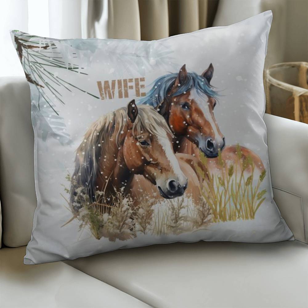 Wild Horses Personalized Pillow Cover with Insert–Perfect Family Gift,Premium Polyester for Comfort & Durability,Elevate Relaxation! 9P