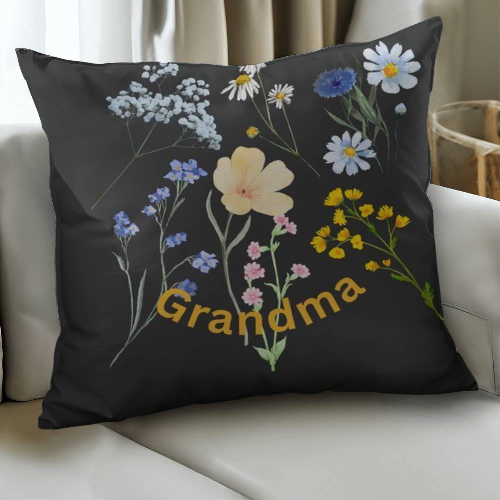 Wild Flowers Personalized Pillow Cover with Insert–Perfect Family Gift,Premium Polyester for Comfort & Durability,Elevate Relaxation! 4P